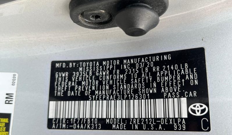 
								2020 Toyota Corolla full									