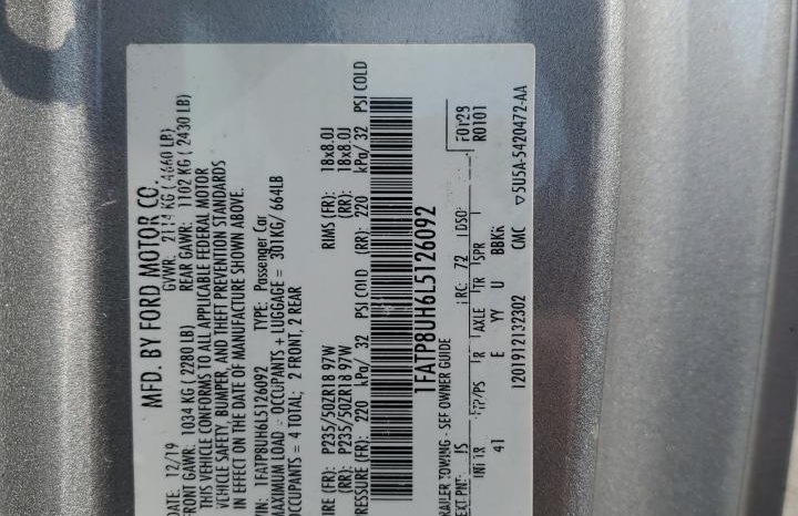 
								2020 Ford Mustang full									