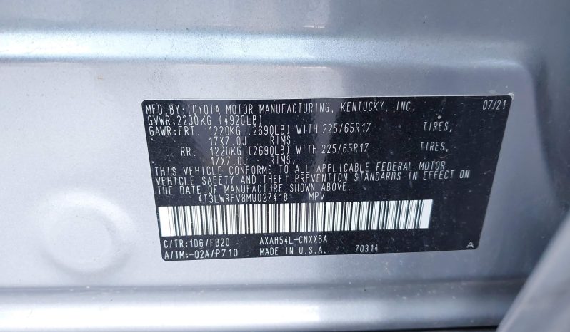 
								2021 Toyota RAV4 full									