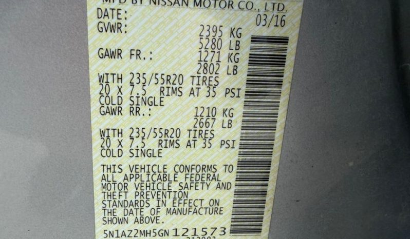 
								2016 Nissan Murano full									