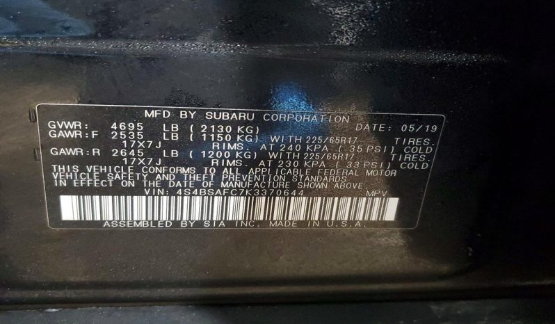 
								2019 Subaru Outback full									