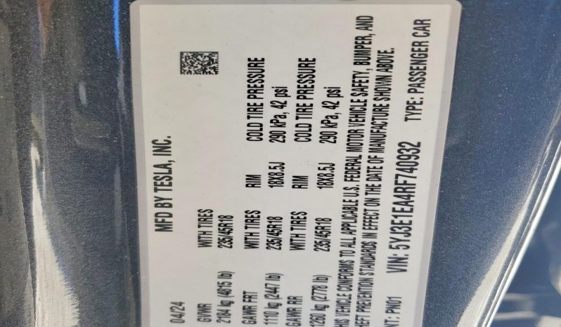 
								2024 Tesla MODEL 3 full									