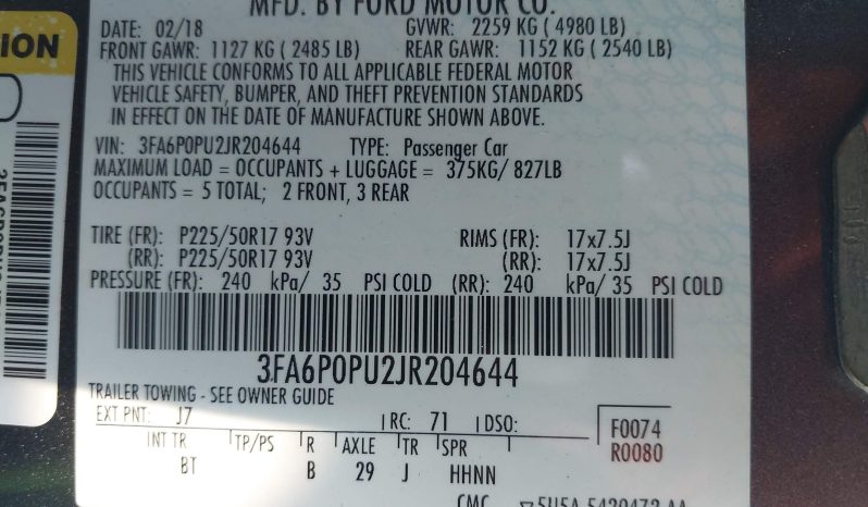 
								2018 Ford Fusion full									