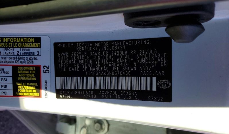 
								2022 Toyota Camry full									