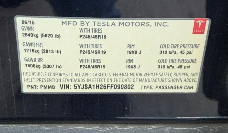 
								2015 Tesla Model, 85D full									