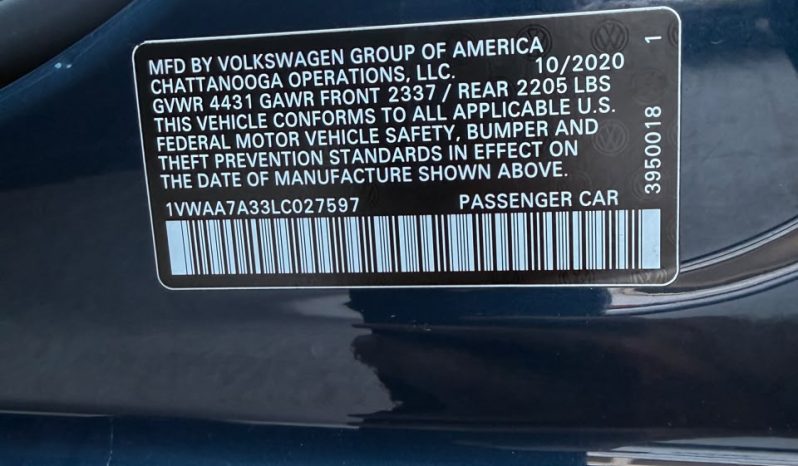 
								2020 Volkswagen Passat, S full									