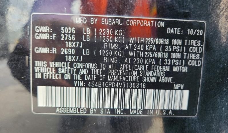 
								2021 Subaru Outback, Touring full									