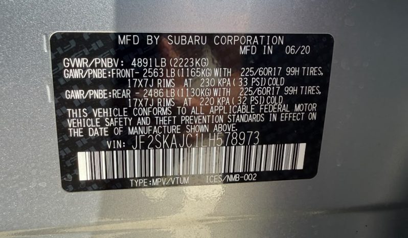 
								2020 SUBARU FORESTER PREMIUM full									