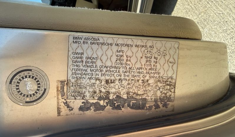
								1986 BMW 6 Series 633CSi full									