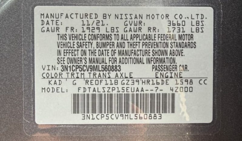 
								2021 Nissan Kicks SV full									