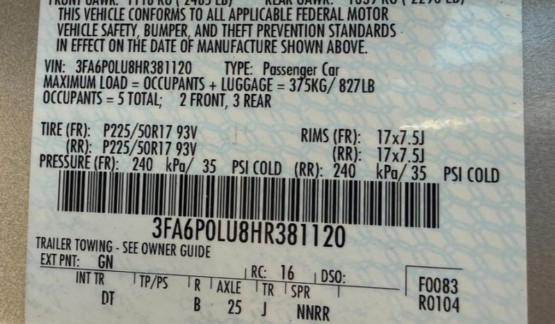 
								2017 Ford Fusion Hybrid SE full									