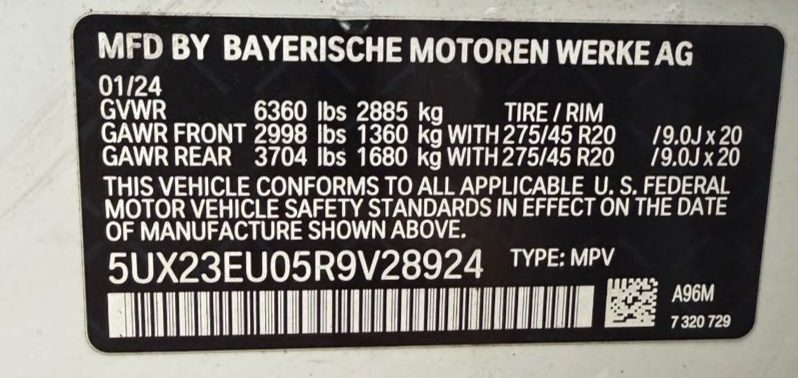 
								2024 BMW X5 Xdrive40I full									